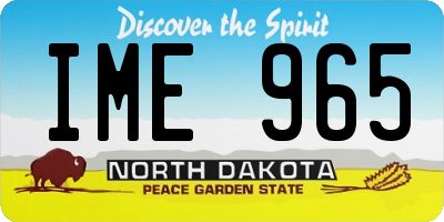 ND license plate IME965