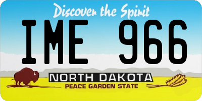 ND license plate IME966