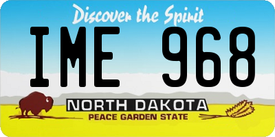 ND license plate IME968