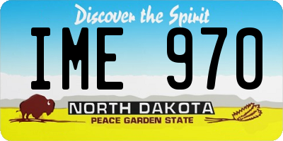 ND license plate IME970