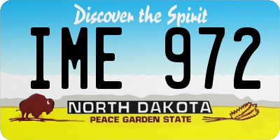 ND license plate IME972