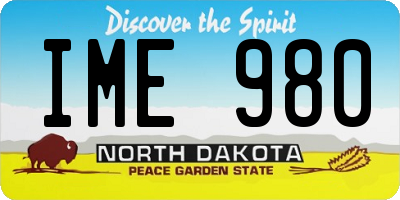 ND license plate IME980