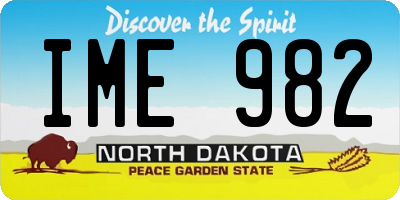 ND license plate IME982