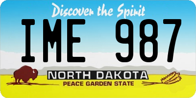 ND license plate IME987
