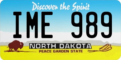 ND license plate IME989