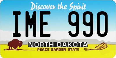 ND license plate IME990