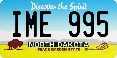 ND license plate IME995