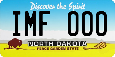 ND license plate IMF000