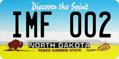 ND license plate IMF002