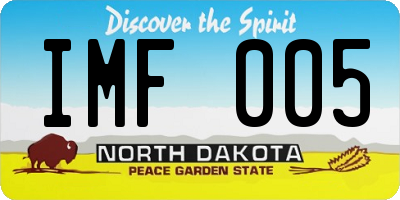 ND license plate IMF005
