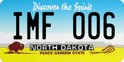 ND license plate IMF006