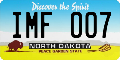 ND license plate IMF007