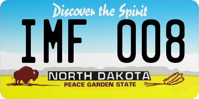 ND license plate IMF008
