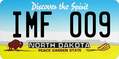 ND license plate IMF009
