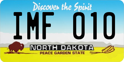 ND license plate IMF010