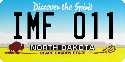 ND license plate IMF011