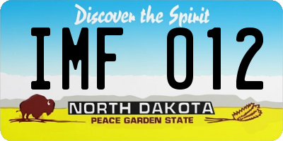 ND license plate IMF012
