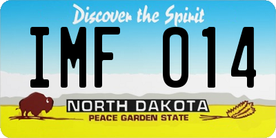 ND license plate IMF014