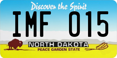 ND license plate IMF015