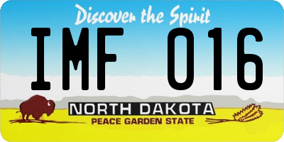 ND license plate IMF016