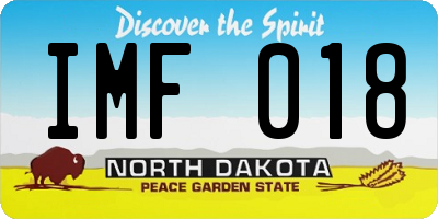 ND license plate IMF018
