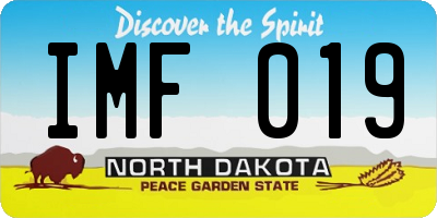 ND license plate IMF019