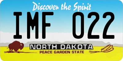 ND license plate IMF022