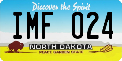 ND license plate IMF024