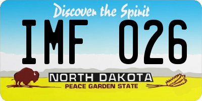 ND license plate IMF026