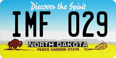 ND license plate IMF029