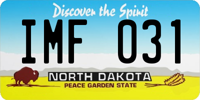 ND license plate IMF031