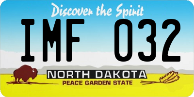 ND license plate IMF032