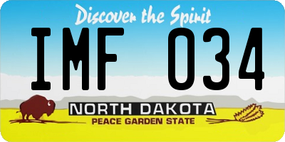 ND license plate IMF034