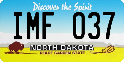 ND license plate IMF037