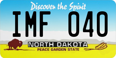 ND license plate IMF040