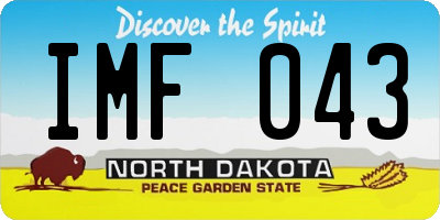 ND license plate IMF043