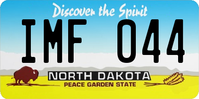 ND license plate IMF044