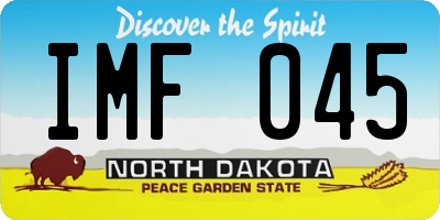 ND license plate IMF045