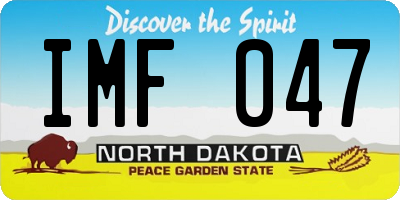 ND license plate IMF047