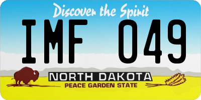 ND license plate IMF049