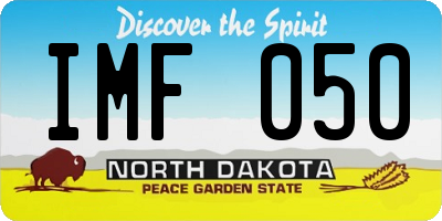 ND license plate IMF050