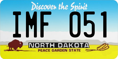 ND license plate IMF051