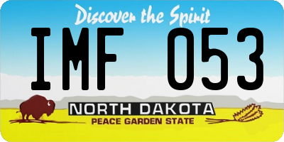 ND license plate IMF053