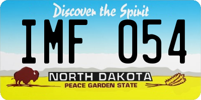 ND license plate IMF054