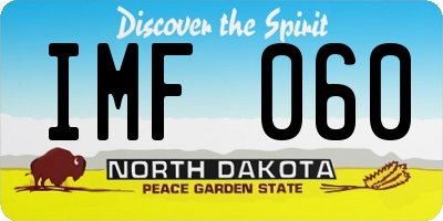 ND license plate IMF060