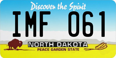 ND license plate IMF061