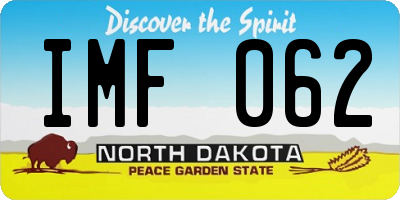 ND license plate IMF062