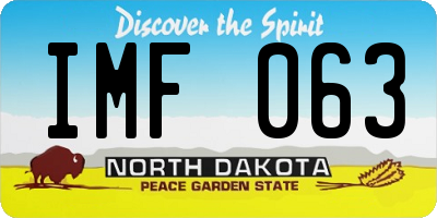 ND license plate IMF063