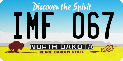 ND license plate IMF067