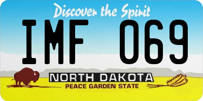ND license plate IMF069